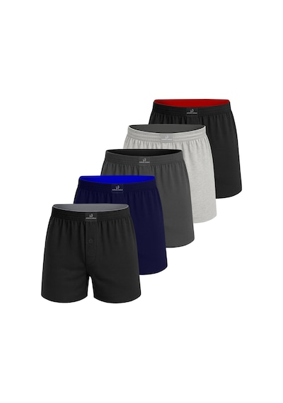 Anthony Jackson %100 Pamuk 5'li Kutu Premium Havlu Bel Erkek Boxer Valerio Çok Renkli