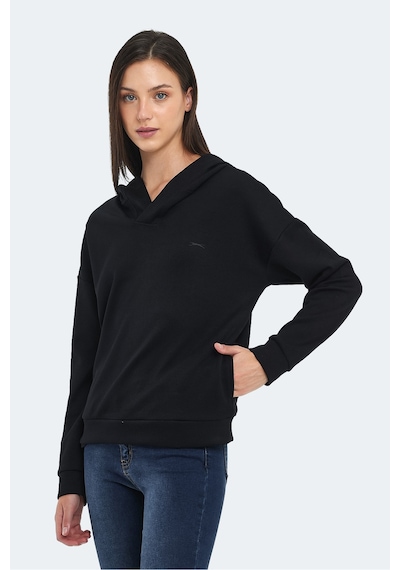 Slazenger Kenzıe I Kadın Kapüşonlu Siyah Sweatshirt Siyah