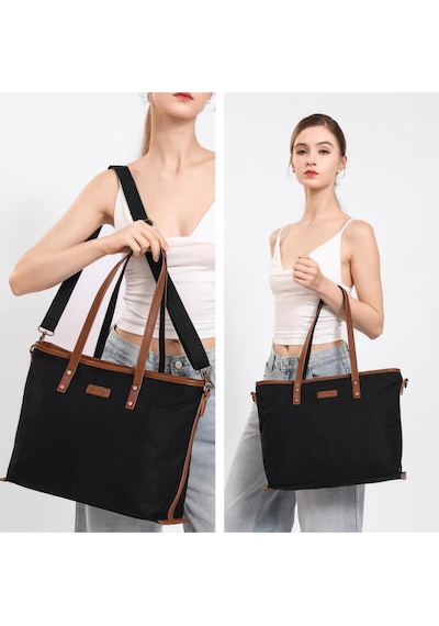Kanvas Kumaş Kadın Omuz Çantası Smart Bags 1330 Koyu Gri