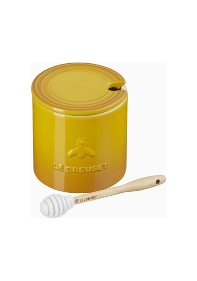 Le Creuset Lüks Tasarım Seramik Bal Kabı Ve Kaşığı Sarı