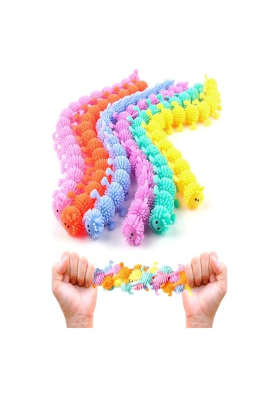 5 Adet Duyusal Stres Oyuncağı Uzayan Sukuşi Oyuncak Tırtıl Unicorn Karne Hediyesi