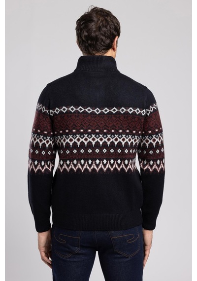 Lee Cooper Ground Erkek Dik Yaka Kazak Lacivert-21854 Lacivert