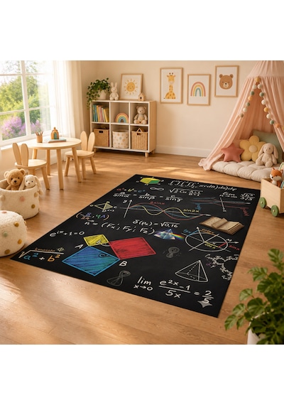 Kartela Halı Matematik Tahtası Kaymaz Taban Çocuk Oyun Halısı - 60 x 90 CM