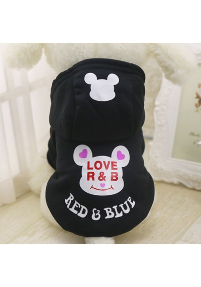 Köpek Ve Kedi İçin Polarlı Kışlık Sweat Love Red & Blue