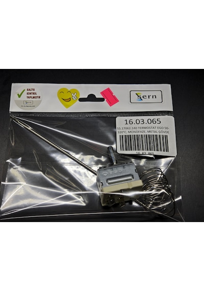 Ego 55.17062.140 Kapiler Termostat 50-320 C Monofaze Metal Gövde Sanayi Tipi Fırın Fritöz Rezistans Termostatı 1 Adet Ego 55.17062.140 Kapiler Termostat 50-320 C Monofaze Metal Gövde Sanayi Tipi Fırın Fritöz Rezistans Termostatı 1 Adet