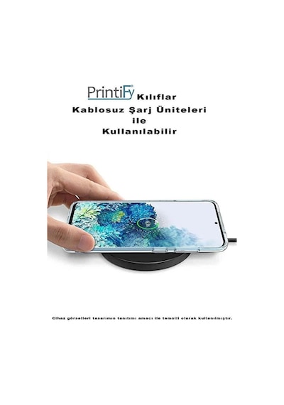Realme 11 İle Uyumlu Floral Mavi Baskılı Kamera Korumalı Şeffaf Kılıf