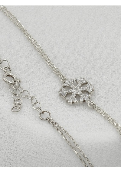 Brezza Lusso Jewelry Kar Tanesi Kadın Gümüş Bileklik