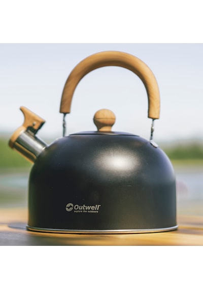 Outwell Tea Break Kettle Lux 1.8 Litre M Black Düdüklü Çaydanlık Demlik Siyah