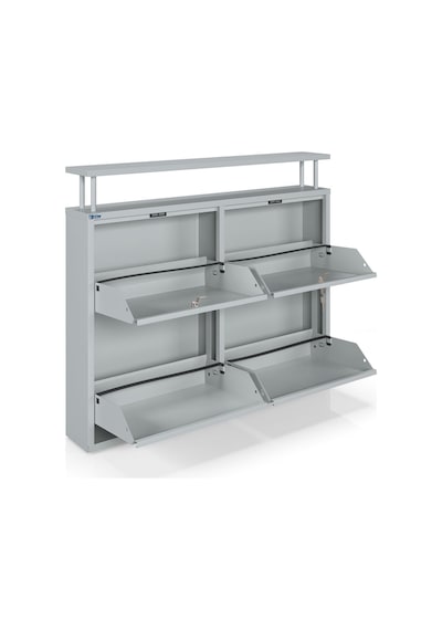 Ceha Kilitli Tablalı 4'lü Metal Ayakkabılık - Gri K.AYK-2.4/G/P 7035/KL Ceha Kilitli Tablalı 4'lü Metal Ayakkabılık - Gri K.AYK-2.4/G/P 7035/KL