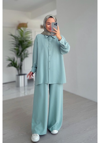 Ka Hijab Pearly Takım - Su Yeşili