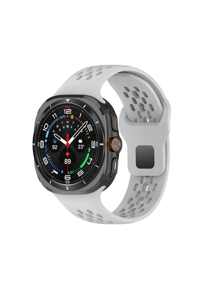 Galaxy Uyumlu Watch Ultra 47mm Zore Krd-119 Delikli Tasarım Silikon Kordon-gri
