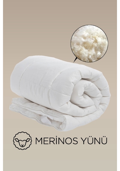 Tek Kişilik Kuzu Yünü %100 Doğal Yorgan Özel Çantalı Organik Merinos Yün Yorgan Beyaz