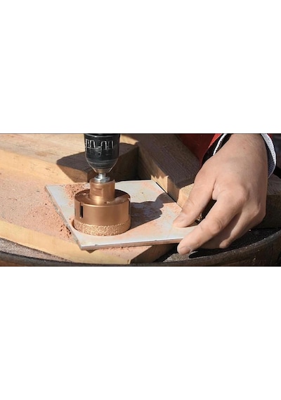 25 mm Granit Mermer Seramik Delme Panç Spiral ve Matkap Aparatlı