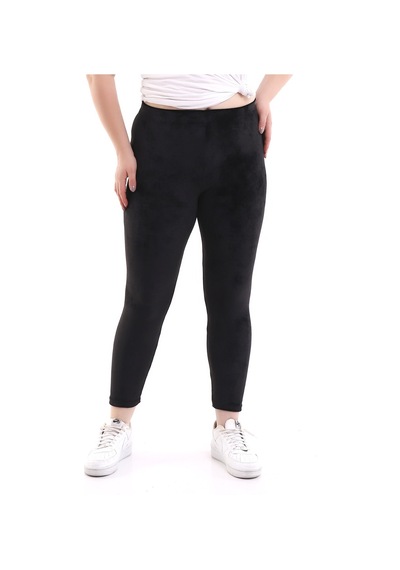Winmoda34 Kadife Battal Tayt Siyah