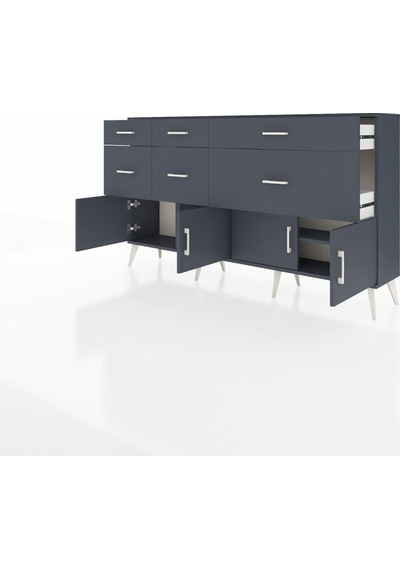 Arges Konsol Tek Raflı 6 Çekmeceli 4 Kapaklı 176x30x99 Antrasit-antrasit Antrasit - Antrasit Arges Konsol Tek Raflı 6 Çekmeceli 4 Kapaklı 176x30x99 Antrasit-antrasit Antrasit - Antrasit