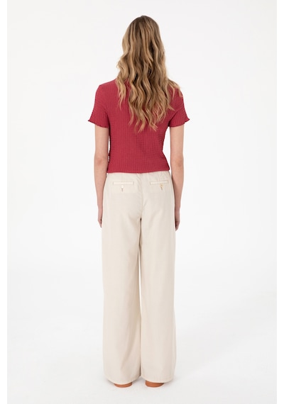 U.S. Polo Assn.  Kadın Taş Loose Fit Kanvas Pantolon 50309122-VR049