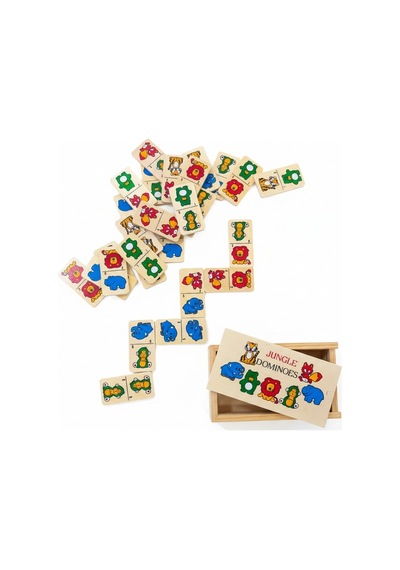 Ahşap Orman Hayvanları Domino Oyunu- 28 Parça Eğitici Domino Oyun Seti