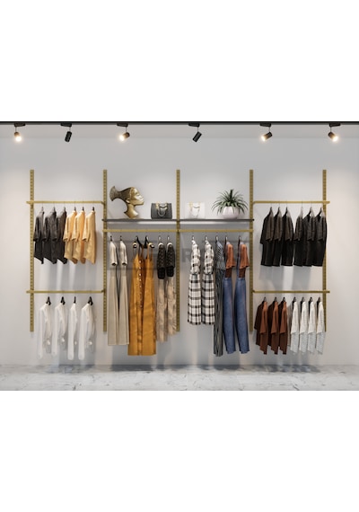 Mağaza Raf Sistemi, Askılık Sistemi, Butik , Mağaza Stand-245x200 Antrasit