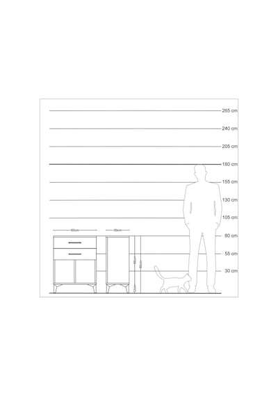 Arges Komodin 2 Çekmeceli 60x30x80 Antrasit-çam Antrasit
