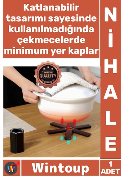 Nihale Isıya Dayanıklı Mutfak Tezgâh Masa Koruyucu Modern Pratik Yer Tasarruflu Katlanabilir Nihale Çok Renkli