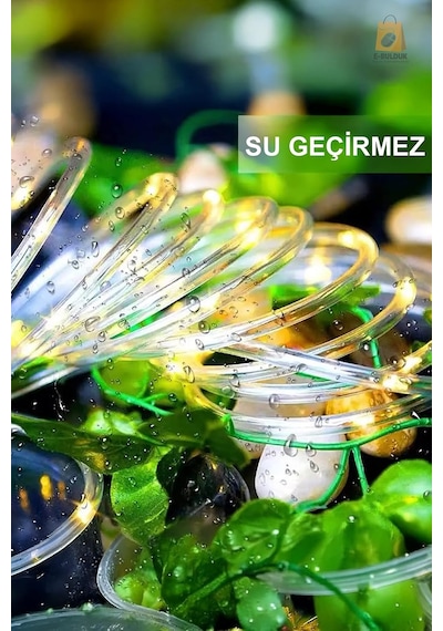 Solar Güneş Enerjili Esnek Flexible Şerit Hortum Bahçe Aydınlatma-10 Metre Sarı Günışığı Aydınlatma Diğer