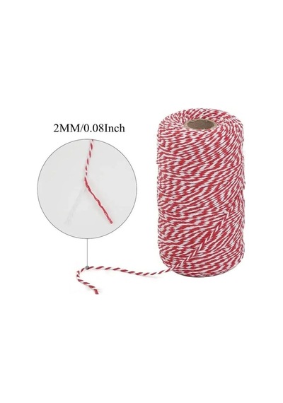 Bileklik İp Beyaz Kırmızı Şans Bilekliği İpi 2 Mm 200 Gr Kırmızı