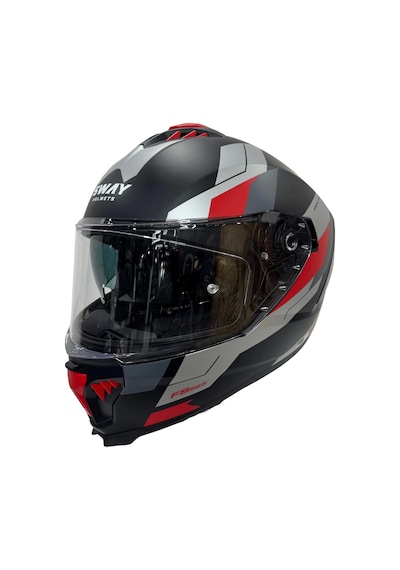 Sway Sw 865 Titan Black White Red Güneş Gözlüklü Kask Kırmızı - Mat Siyah