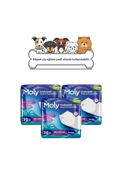 Moly Yatak Koruyucu Örtü 60x90 Cm 30'lu X 3 Adet