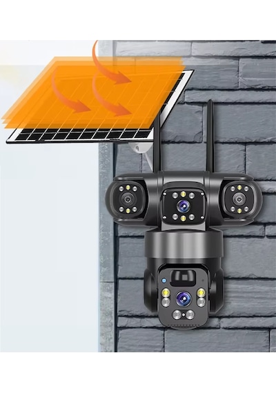 Ultimate Blm-77 6mp 3+3 2 Kameralı 3 Ekranlı Ultrahd 4g Güneş Enerjili Akıllı Güvenlik Kamerası