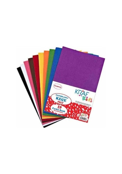 Kraf Kıds Keçe 20X30 Yapışkanlı 10'Lu