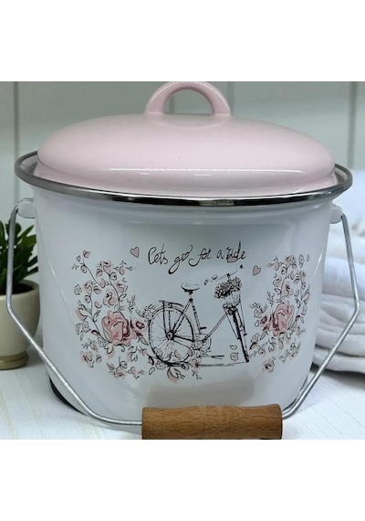 Emaye Bakraç Yoğurt Tenceresi Bakliyat Saklama Tenceresi Patates Soğan Kovası 22 Cm 5 Litre Pembe Emaye Bakraç Yoğurt Tenceresi Bakliyat Saklama Tenceresi Patates Soğan Kovası 22 Cm 5 Litre Pembe