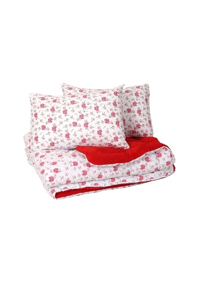 Welsoft Çift Kişilik Yorgan 195x215 Cm Çift Taraflı Ultra Yumuşak Silikon Dolgulu Bordo Bordo