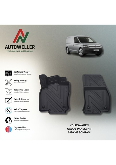 Volkswagen Caddy 2020 Sonrası Panelvan Uyumlu Havuzlu Oto Paspas
