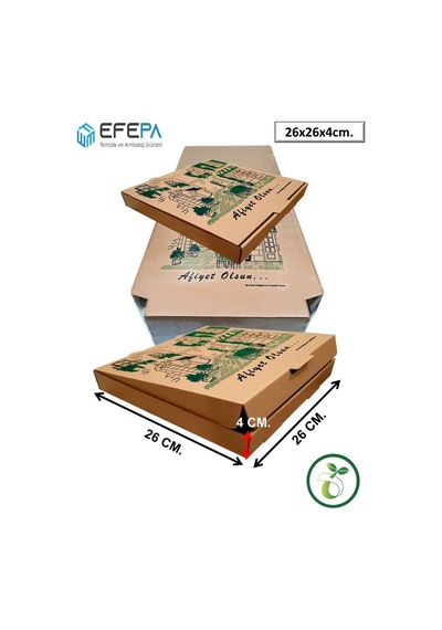 Pizza Kutusu 26X26X4 Cm. 100'Lü Paket
