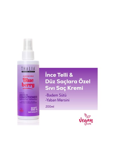 Thalia Badem Sütü & Yaban Mersini Özlü İnce Telli & Düz Saçlar Sıvı Saç Kremi 200 ML
