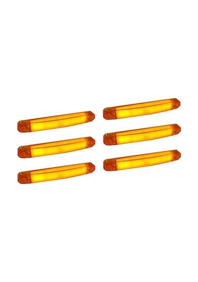 6 Adet Neon Led Lamba Slim Model Turuncu 12-24 Volt