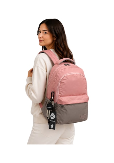Pudra Vizon Unisex Okul Çantası Su Geçirmez Kumaş Unisex Okul Sırt Çantası 2200 Pembe