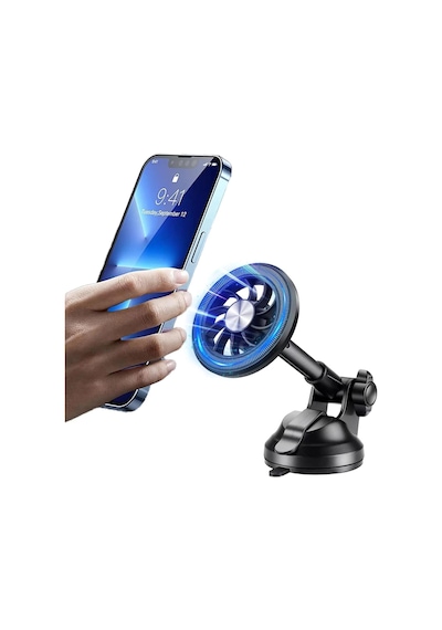 Lexroo Apple iPhone Uyumlu 11 12 13 14 15 Pro Max Mıknatıslı Cama Gögse Yapışan Uzayan Oto Telefon Tutucu Stand Standart