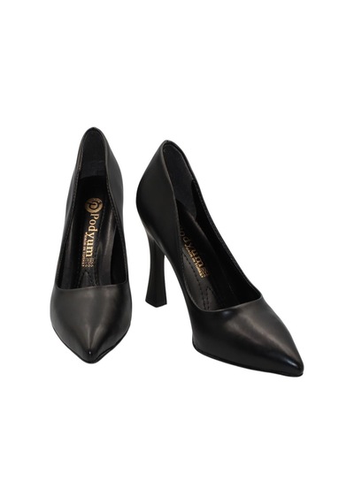 Bluefeet Siyah Cilt Topuklu 8 Cm Kadın Stiletto Ayakkabı Siyah