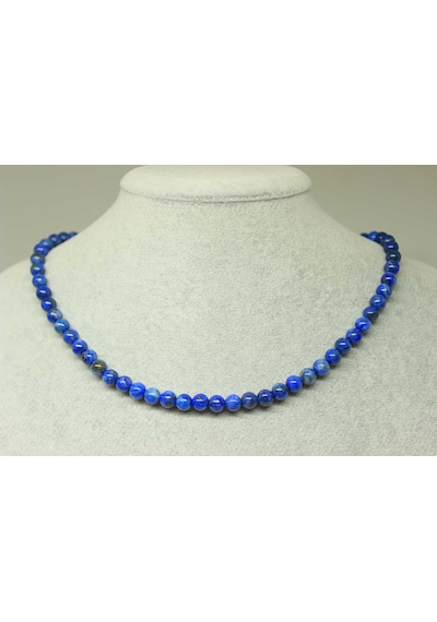 Lapis Taşı Kolye 6mm (Klipsli) Gümüş