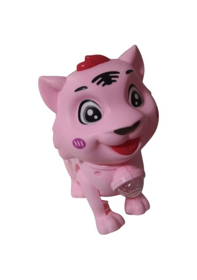 Işıklı Ve Sesli Yürüyen Sevimli Hayvan Oyuncak Pembe Renk