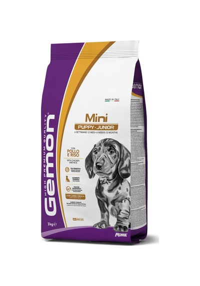 Gemon Mini Puppy Junior Tavuklu Pirinçli Küçük Irk Yavru Köpek Maması 3 Kg