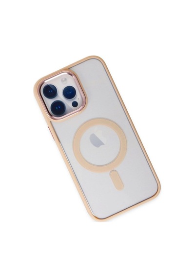 Apple İphone 14 Pro Max Kılıf Room Magneticsafe Silikon - Pudra Çok Renkli