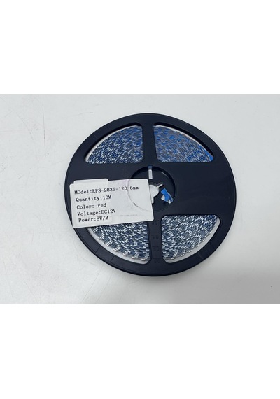 Rps-2835-120-6mm Yapışkanlı Şerit Led 10 Metre Kırmızı 120 Led/m - 12v