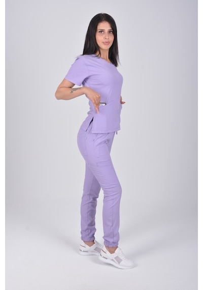 Lila Likralı Jogger Alt Üst Takım