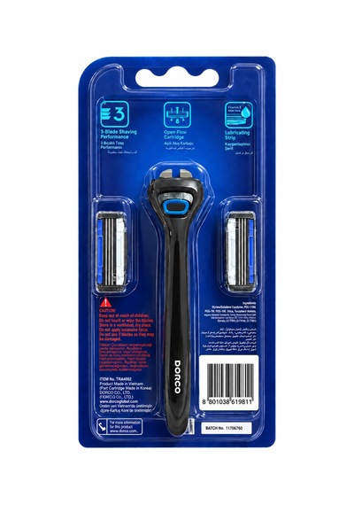 Dorco Pace 3 Bıçaklı Sistem Tıraş Makinesi 1 Sap + 2 Yedek Başlık
