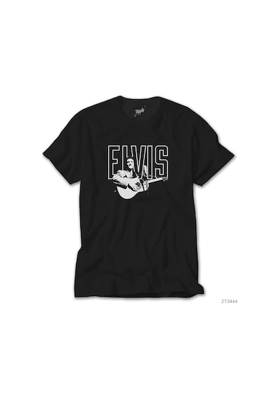 Elvis Presley Guitar Siyah Tişört Siyah