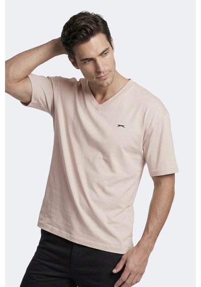 Slazenger Katre Erkek V Yaka Bej Tişört