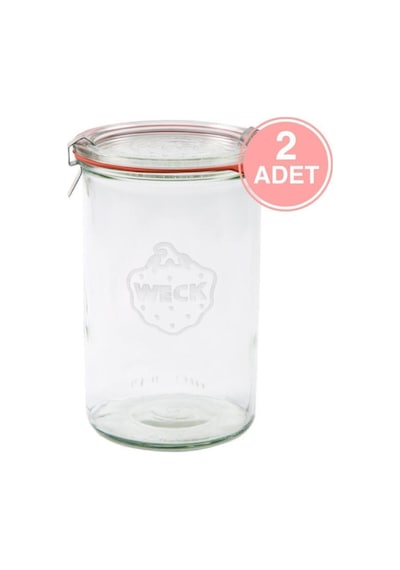 1000 Ml Cam Saklama Kavanozu 2 Adet Şeffaf