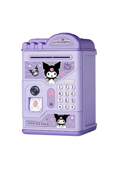 Tr Kuromi Elektronik Atm Kumbara, Şifreli Ve Parmak İzi Korumalı, Müzikli, Mor